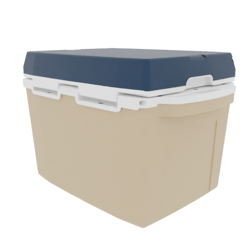 Taiga 27QT Hard Cooler – Tan Base with Blue Lid | Camping & Fishing Ice Chest