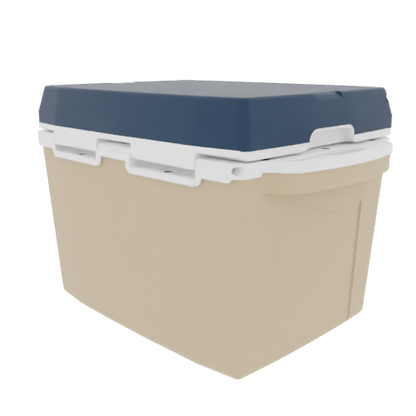 Taiga 27QT Hard Cooler – Tan Base with Blue Lid | Camping & Fishing Ice Chest