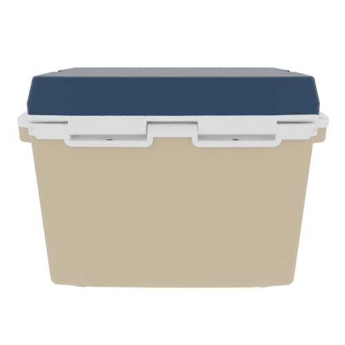 Taiga 27QT Hard Cooler – Tan Base with Blue Lid | Camping & Fishing Ice Chest