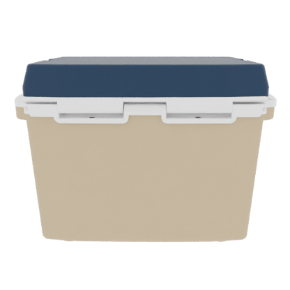 Taiga 27QT Hard Cooler – Tan Base with Blue Lid | Camping & Fishing Ice Chest