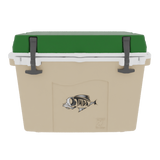 Taiga 27QT Hard Cooler – Tan Base with Green Lid | Tailgating Ice Chest