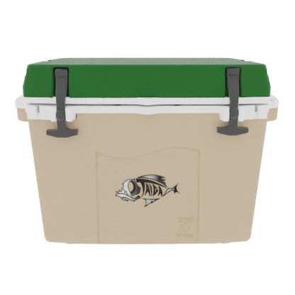 Taiga 27QT Hard Cooler – Tan Base with Green Lid | Tailgating Ice Chest