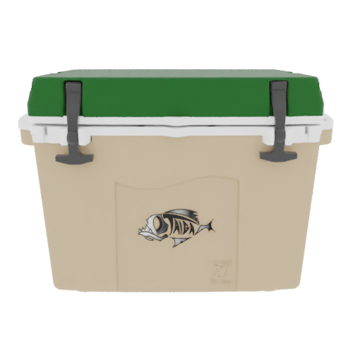 Taiga 27QT Hard Cooler – Tan Base with Green Lid | Tailgating Ice Chest