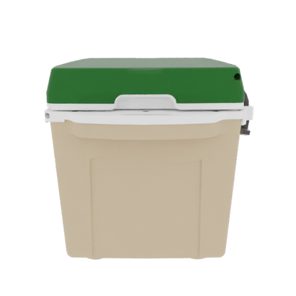 Taiga 27QT Hard Cooler – Tan Base with Green Lid | Tailgating Ice Chest