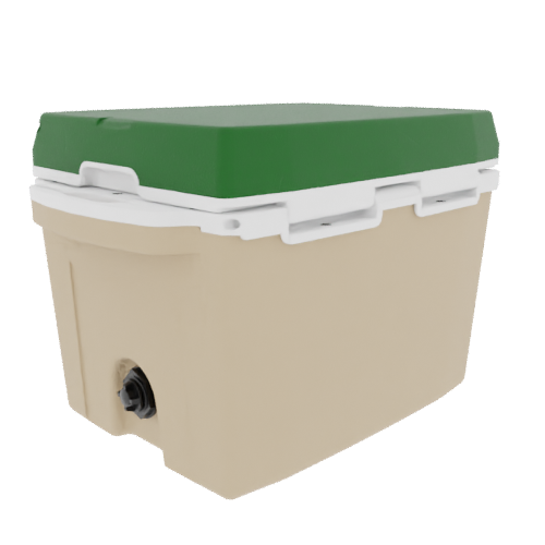 Taiga 27QT Hard Cooler – Tan Base with Green Lid | Tailgating Ice Chest