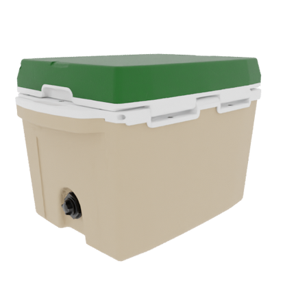 Taiga 27QT Hard Cooler – Tan Base with Green Lid | Tailgating Ice Chest