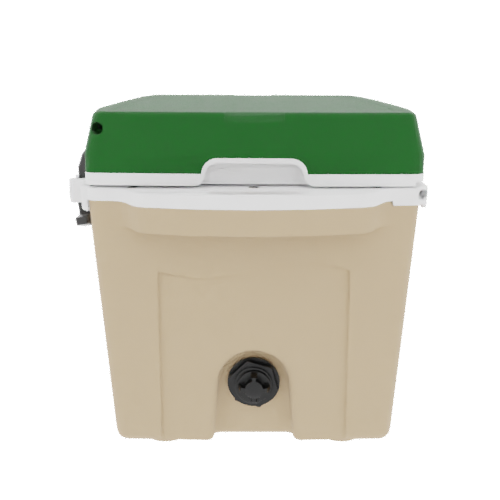 Taiga 27QT Hard Cooler – Tan Base with Green Lid | Tailgating Ice Chest