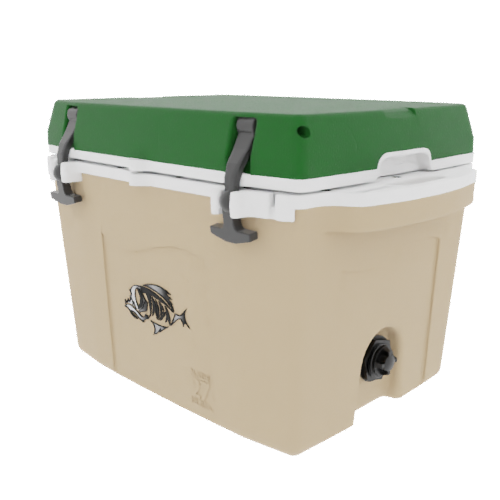 Taiga 27QT Hard Cooler – Tan Base with Green Lid | Tailgating Ice Chest