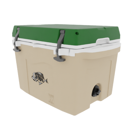 Taiga 27QT Hard Cooler – Tan Base with Green Lid | Tailgating Ice Chest