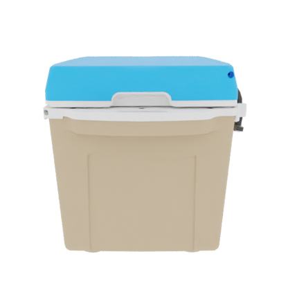 Taiga 27QT Hard Cooler – Tan Base with Blue Lid | Camping & Hunting Ice Chest