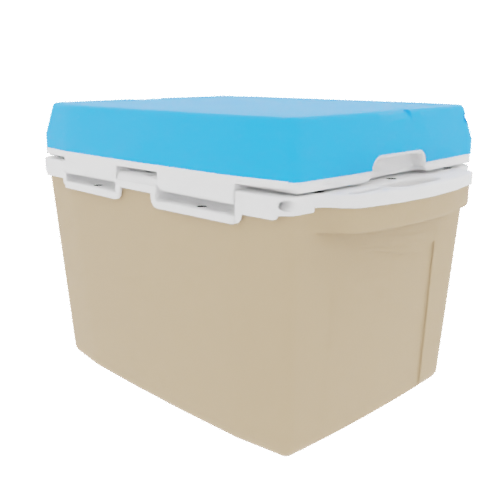 Taiga 27QT Hard Cooler – Tan Base with Blue Lid | Camping & Hunting Ice Chest