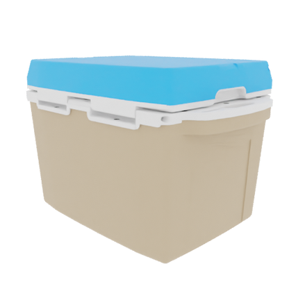 Taiga 27QT Hard Cooler – Tan Base with Blue Lid | Camping & Hunting Ice Chest