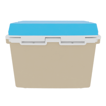 Taiga 27QT Hard Cooler – Tan Base with Blue Lid | Camping & Hunting Ice Chest