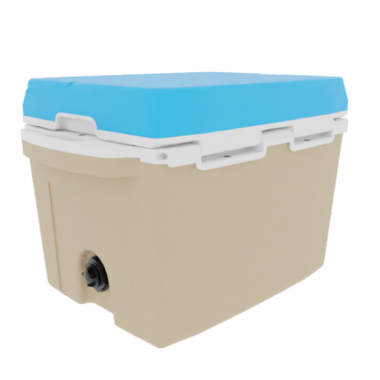 Taiga 27QT Hard Cooler – Tan Base with Blue Lid | Camping & Hunting Ice Chest