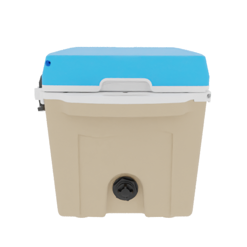 Taiga 27QT Hard Cooler – Tan Base with Blue Lid | Camping & Hunting Ice Chest