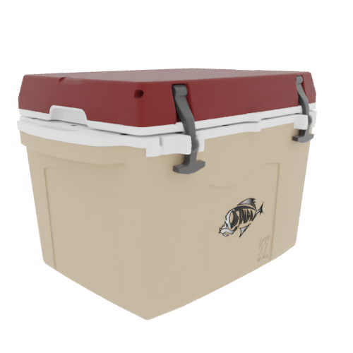 Taiga 27QT Hard Cooler – Tan Base with Maroon Lid | Durable Camping & Hunting Ice Chest