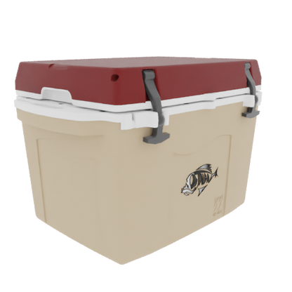 Taiga 27QT Hard Cooler – Tan Base with Maroon Lid | Durable Camping & Hunting Ice Chest
