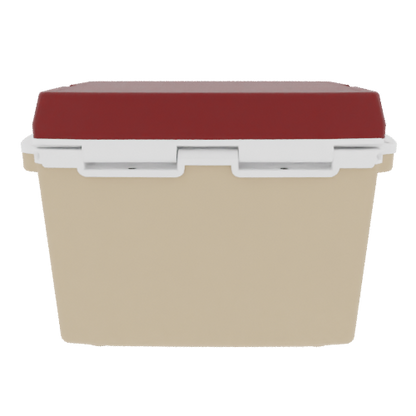 Taiga 27QT Hard Cooler – Tan Base with Maroon Lid | Durable Camping & Hunting Ice Chest