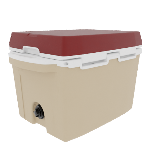 Taiga 27QT Hard Cooler – Tan Base with Maroon Lid | Durable Camping & Hunting Ice Chest