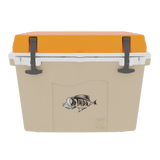 Taiga 27QT Hard Cooler – Tan Base with Orange Lid | Fishing & Hunting Ice Chest