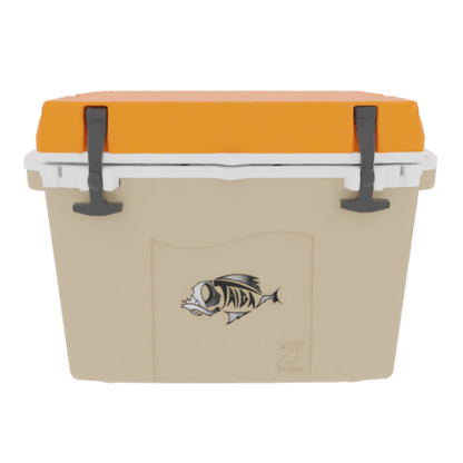 Taiga 27QT Hard Cooler – Tan Base with Orange Lid | Fishing & Hunting Ice Chest