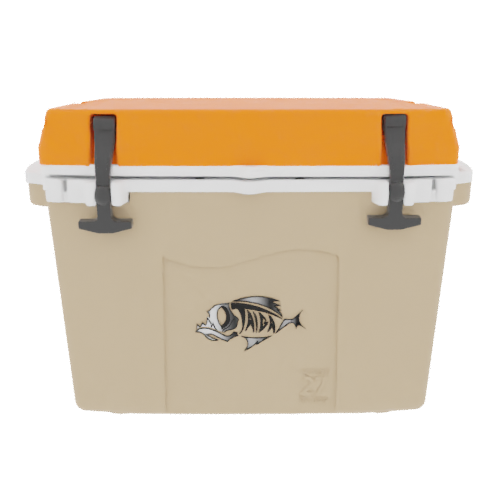 Taiga 27QT Hard Cooler – Tan Base with Orange Lid | Fishing & Hunting Ice Chest