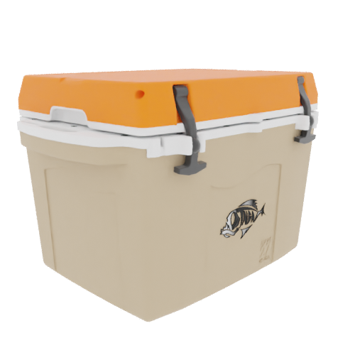 Taiga 27QT Hard Cooler – Tan Base with Orange Lid | Fishing & Hunting Ice Chest
