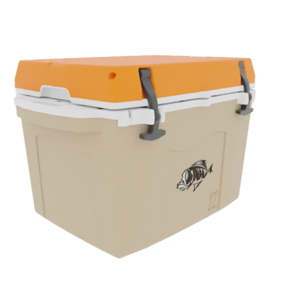 Taiga 27QT Hard Cooler – Tan Base with Orange Lid | Fishing & Hunting Ice Chest