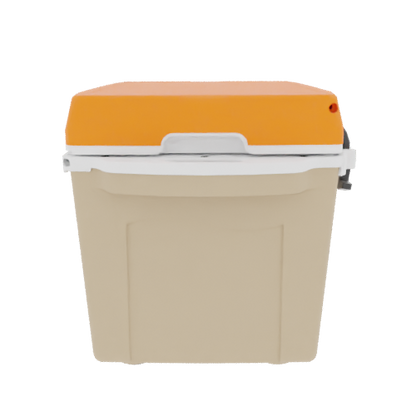 Taiga 27QT Hard Cooler – Tan Base with Orange Lid | Fishing & Hunting Ice Chest