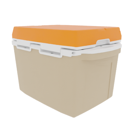 Taiga 27QT Hard Cooler – Tan Base with Orange Lid | Fishing & Hunting Ice Chest