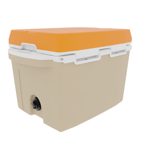 Taiga 27QT Hard Cooler – Tan Base with Orange Lid | Fishing & Hunting Ice Chest