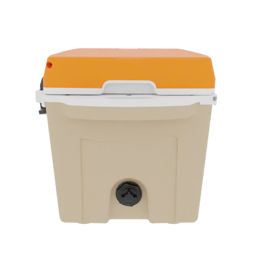 Taiga 27QT Hard Cooler – Tan Base with Orange Lid | Fishing & Hunting Ice Chest