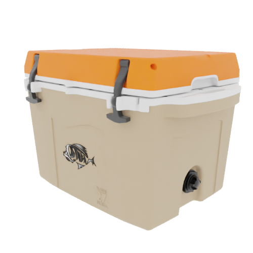 Taiga 27QT Hard Cooler – Tan Base with Orange Lid | Fishing & Hunting Ice Chest