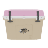 Taiga 27QT Hard Cooler – Tan Base with Pink Lid | Hunting & Camping Ice Chest