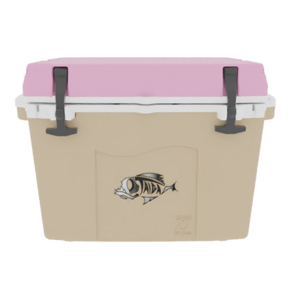 Taiga 27QT Hard Cooler – Tan Base with Pink Lid | Hunting & Camping Ice Chest