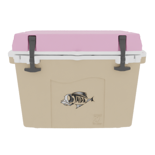 Taiga 27QT Hard Cooler – Tan Base with Pink Lid | Hunting & Camping Ice Chest