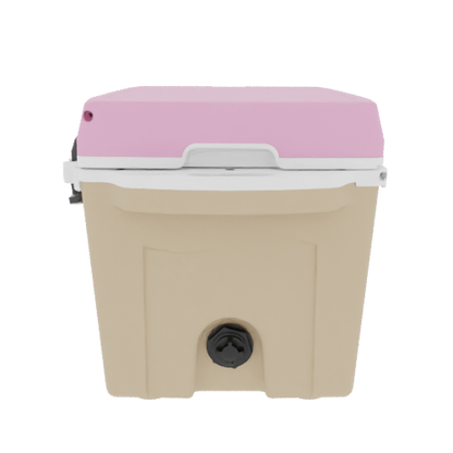 Taiga 27QT Hard Cooler – Tan Base with Pink Lid | Hunting & Camping Ice Chest