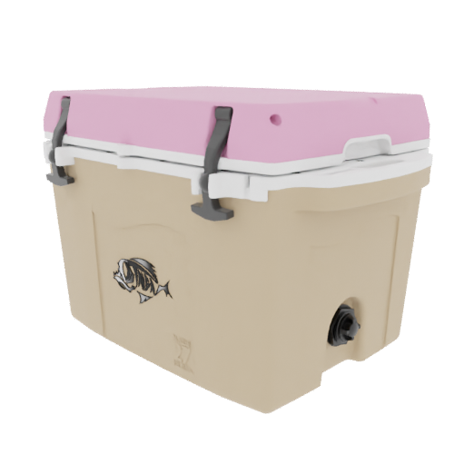 Taiga 27QT Hard Cooler – Tan Base with Pink Lid | Hunting & Camping Ice Chest