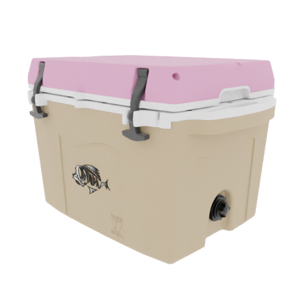 Taiga 27QT Hard Cooler – Tan Base with Pink Lid | Hunting & Camping Ice Chest
