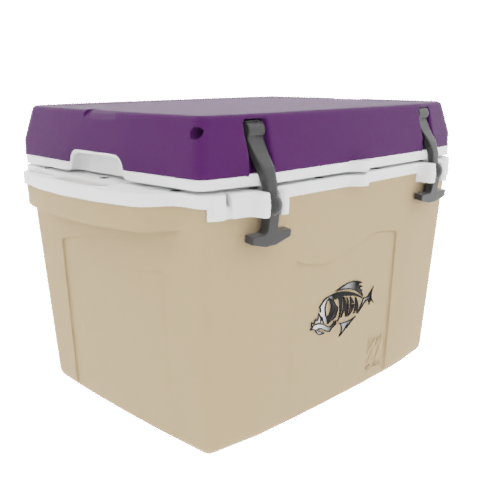 Taiga 27QT Hard Cooler – Tan Base with Purple Lid | Marine Ice Chest