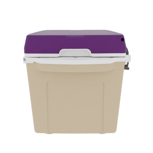 Taiga 27QT Hard Cooler – Tan Base with Purple Lid | Marine Ice Chest
