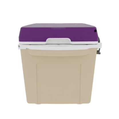 Taiga 27QT Hard Cooler – Tan Base with Purple Lid | Marine Ice Chest