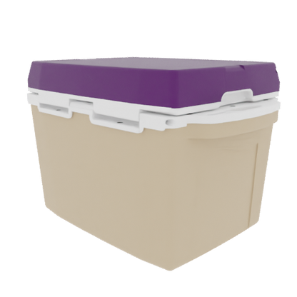 Taiga 27QT Hard Cooler – Tan Base with Purple Lid | Marine Ice Chest