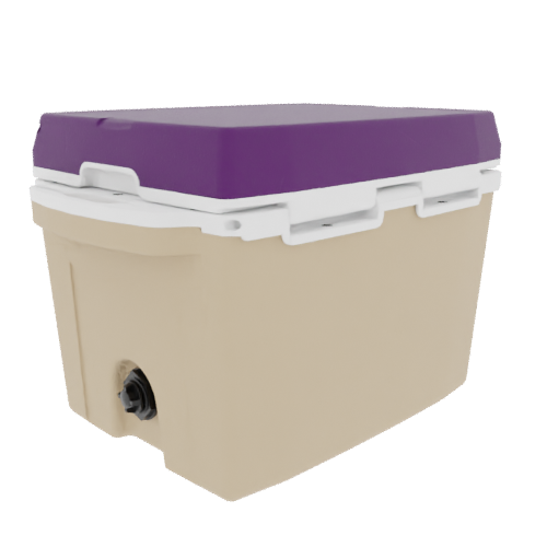 Taiga 27QT Hard Cooler – Tan Base with Purple Lid | Marine Ice Chest