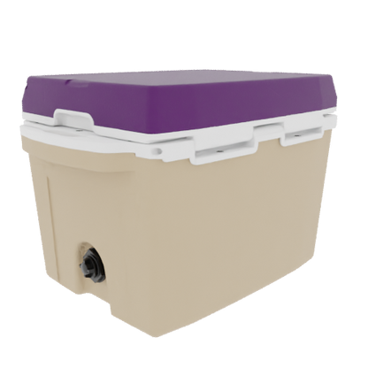 Taiga 27QT Hard Cooler – Tan Base with Purple Lid | Marine Ice Chest
