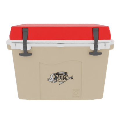 Taiga 27QT Hard Cooler – Tan Base with Red Lid | Outdoor Adventure Ice Chest