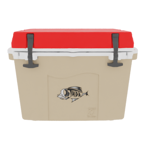 Taiga 27QT Hard Cooler – Tan Base with Red Lid | Outdoor Adventure Ice Chest