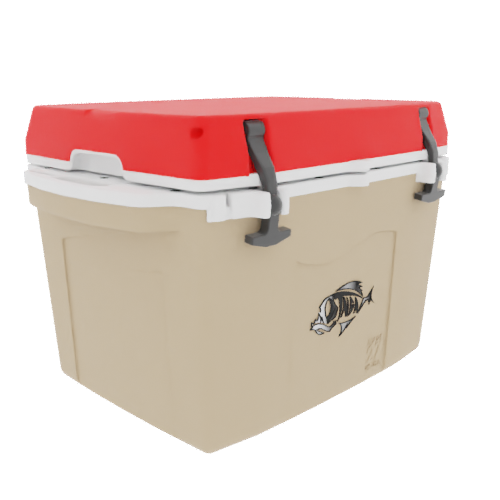 Taiga 27QT Hard Cooler – Tan Base with Red Lid | Outdoor Adventure Ice Chest
