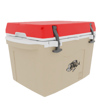 Taiga 27QT Hard Cooler – Tan Base with Red Lid | Outdoor Adventure Ice Chest