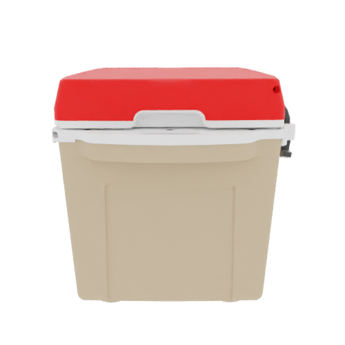 Taiga 27QT Hard Cooler – Tan Base with Red Lid | Outdoor Adventure Ice Chest